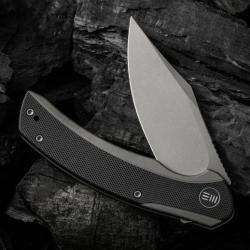 Couteau We Knife Snick Black G10 Titane Handle CPM 20CV Blade IKBS Framelock Clip WE19022F1
