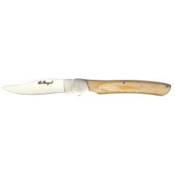 Couteau de poche pliant 12 cm Le BOUGNA élégance - Bois blanc- Etui cuir offert.