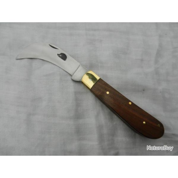 couteau pliant serpette de poche Hrisson - manche palissandre - 19 cm