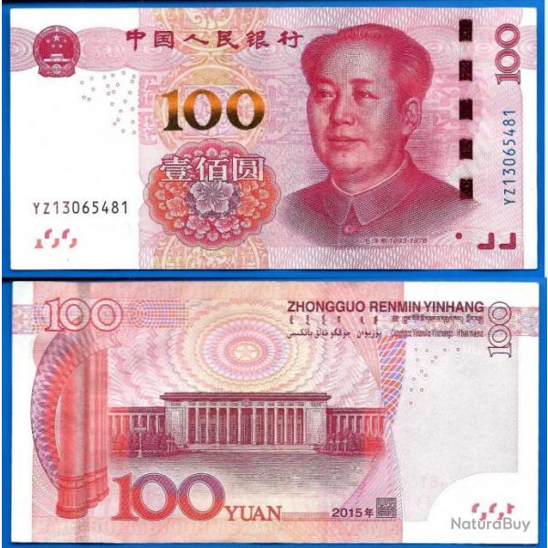 Chine 100 Yuan 2015 Yuans Billet Mao