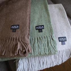 Alpaca Threadz Alpaca Wool Throw Blanket - Solid Colors Vert