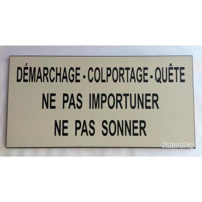Panneau Signalétique 'Démarchage Colportage Mendicité Interdit' - PVC Anti-UV Gravé - Neuf
