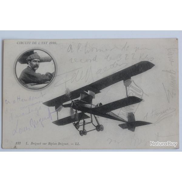 CPA Aviation Circuit de l'Est 1910 Ddicac aviateurs Farman Breguet