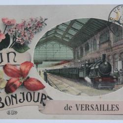 CPA Yvelines Un Bonjour de Versailles Train