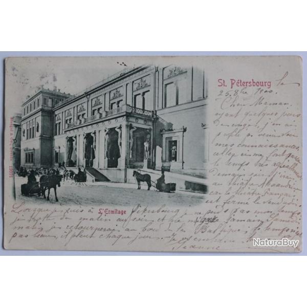 CPA Russie St Ptersbourg L'Ermitage cachet spcial taxe