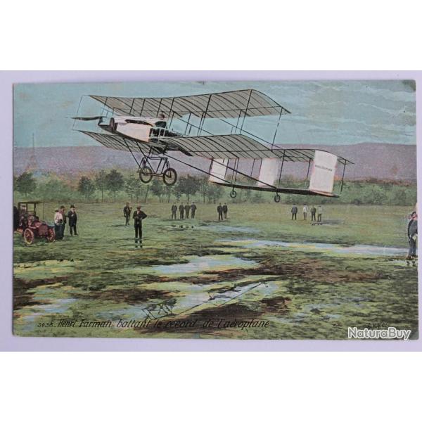 CPA Henri Farman battant le record de l'aroplane Aviation
