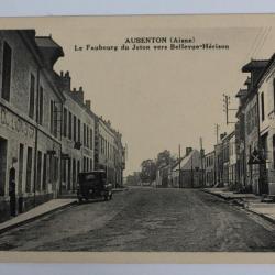 CPA Aisne Aubenton Le Faubourg du Jeton vers Bellevue-Hérison