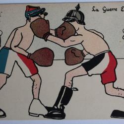 CPA satirique Guillaume La guerre européenne Boxe Miniouvis