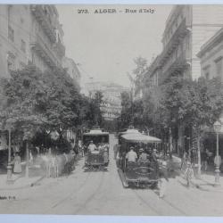 CPA Algérie Alger Rue d'Isly Tramways