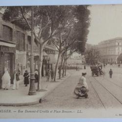 CPA Algérie Alger Rue Dumont-d'Urville et Place Bresson