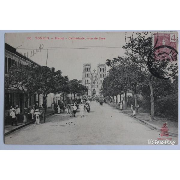 CPA Tonkin Hano Cathdrale vue de face