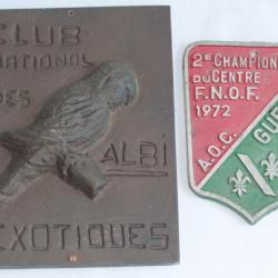 Anciennes plaques Club Ornithologique Oiseaux Albi exotiques