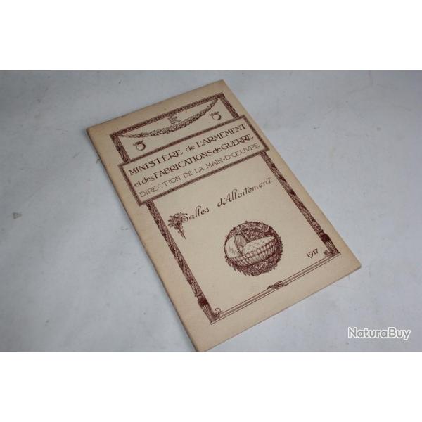 Salles d'allaitement Ministre de l'armement fabrications de Guerre 1917