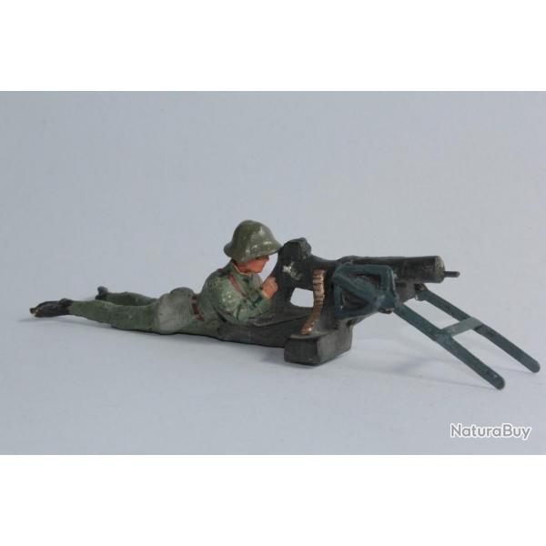 Jouet ELASTOLIN Soldat mitrailleur couch