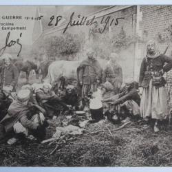 CPA Croquis de Guerre Spahis marocains au campement 1915 Ribecourt Oise