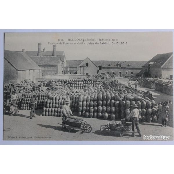 CPA Sarthe Malicorne Fabrique de Poteries et Grs Usine du Sablon