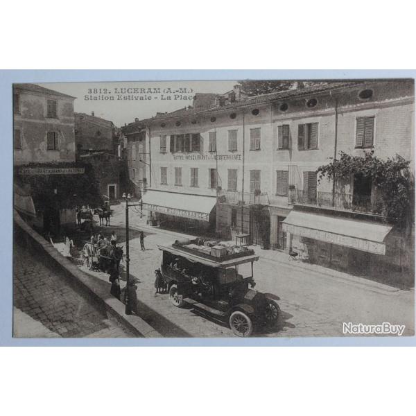 CPA Alpes-Maritimes Lucram Station Estivale La Place Autobus