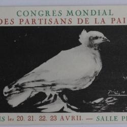 CPA PICASSO Congrès mondial des partisans de la paix Paris