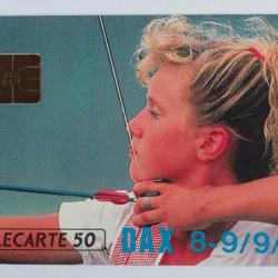 Télécarte à puce France Privée Dax Championnat de tir à l'arc 1990