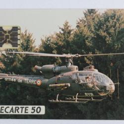 Télécarte à puce France Privée Hélicoptère Armée de Terre 1990