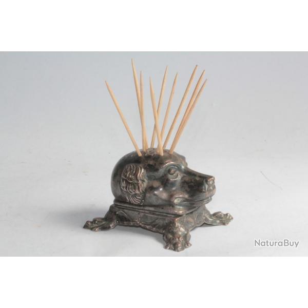 Porte cure-dents Tte de chien XIXe sicle