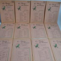 Le monde des oiseaux revue mensuel 17 ème année complète 1961/62