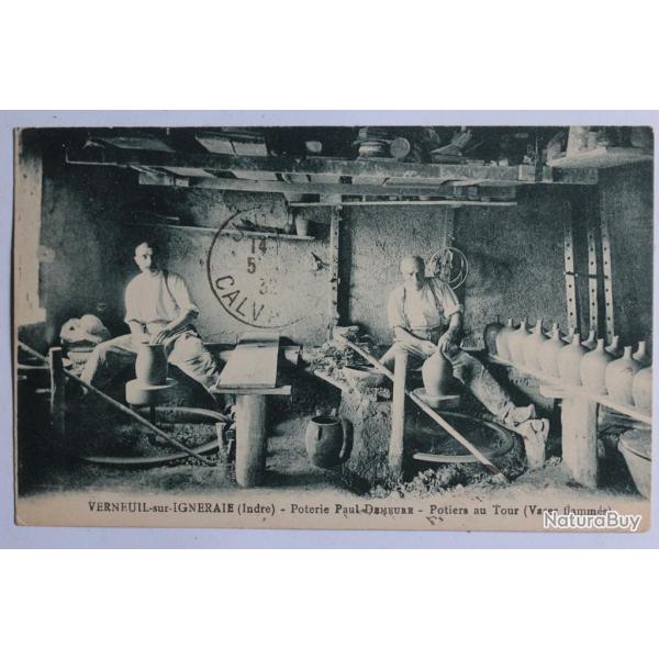 CPA Indre Verneuil-sur-Igneraie Poterie Paul Demeure Vases flamms