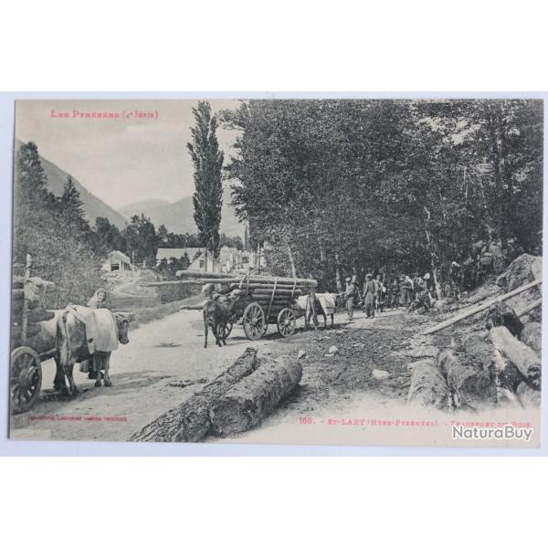 CPA Hautes-Pyrnes St-Lary Transport du bois