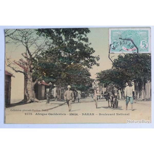 CPA Afrique occidentale Sngal Dakar Boulevard National Attelage