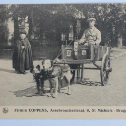 CPA Belgique Bruges Voiture à chien Firmin Coppens