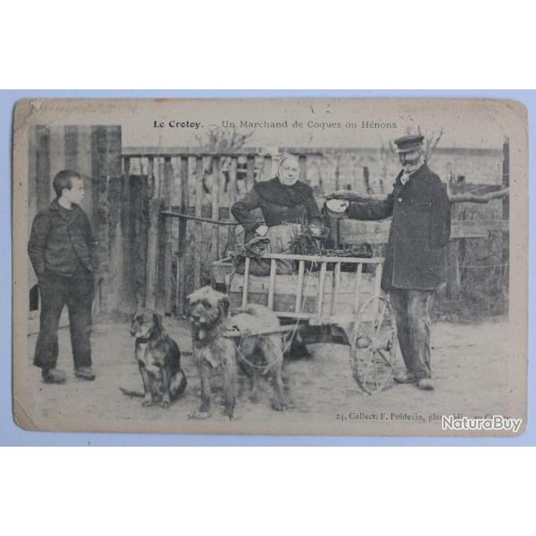 CPA Somme Le Crotoy Marchand de Coques ou Hnons Voiture  chien