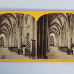 Photographie Vue stéréo Intérieur de la Cathédrale de Lausanne Suisse