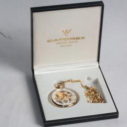 Montre de poche mécanique Catorex squelette Swisscom