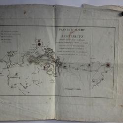 Gravure Plan der Schlacht von Austerlitz Bataille d'Austerlitz 1805