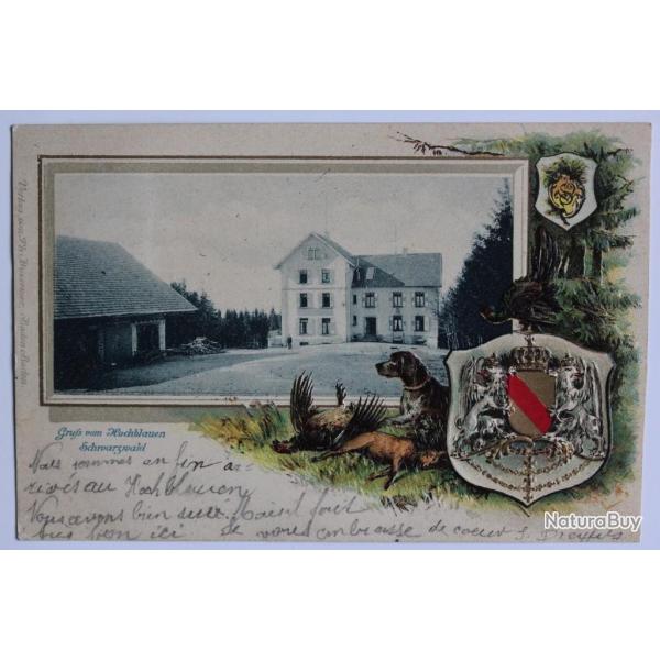 CPA Allemagne gaufre Chasse Gruss vom Hochblauen Schwarzwald