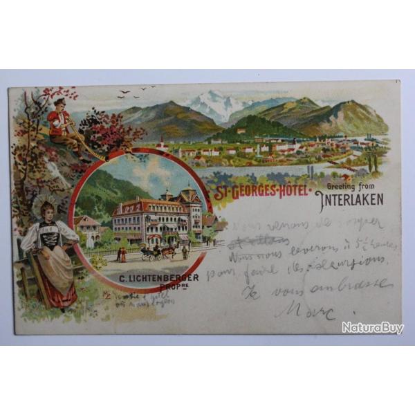 CPA Suisse St Georges Htel Greetings from Interlaken