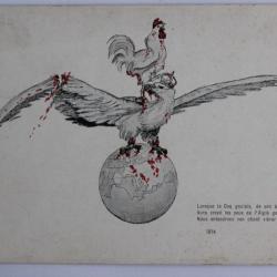CPA illustrée Caricature satyrique anti allemande 1914 Henri de Régnier