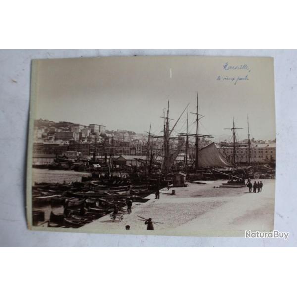 Ancienne photographie Marseille Port et Genve Lac Lman Bateaux