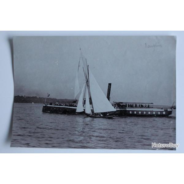 Ancienne photographie Bateau Le Dauphin Lac Lman Suisse