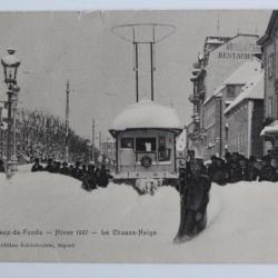 CPA Suisse La Chaux de Fonds Hiver 1907 Le chasse neige