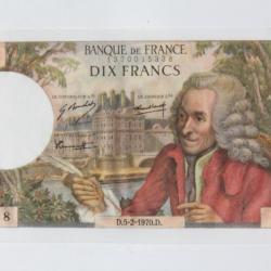 Billet 10 Francs Voltaire type 1963, 05-02-1970 Neuf