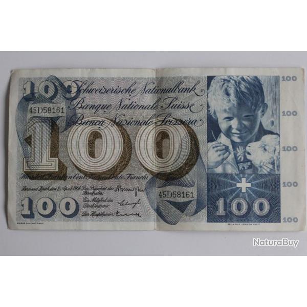 Billet 100 Francs Suisse 02-04-1964