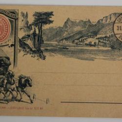 Entier postal Suisse Chaux de Fonds 1893 50 ans des timbres-poste