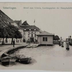 CPA Allemagne Ueberlingen Hôtel zum Löwen Landungsplatz der Dampfschiffe