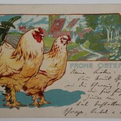 CPA illustrée Poules Frohe Ostern Meissner & Buch