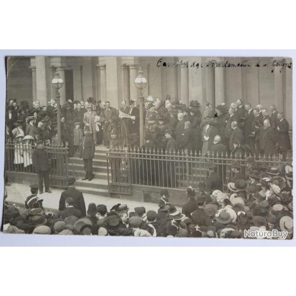 Carte photo Cambridge Proclamation du Roi George V Mai 1910