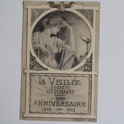 CPA illustrée La veillée Société littéraire 10e anniversaire 1908 Suisse