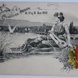 CPA illustrée Gantner Genève Concours musical 1902 Suisse