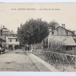 CPA Saint-Julien La Rue de la Gare Haute-Savoie