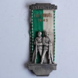 Médaille de tir Distinction Tir annuel 1943 Cottens Suisse